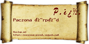 Paczona Árpád névjegykártya