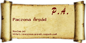 Paczona Árpád névjegykártya