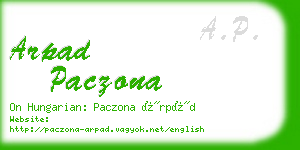 arpad paczona business card